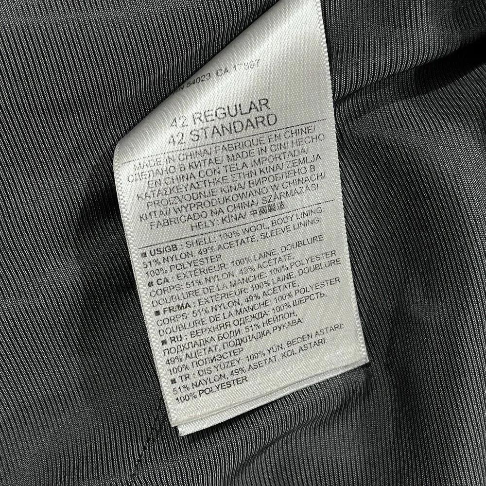 Banana Republic Blazer‎ 42R Charcoal Italian Lanificio Cerruti Wool Tailored Fit